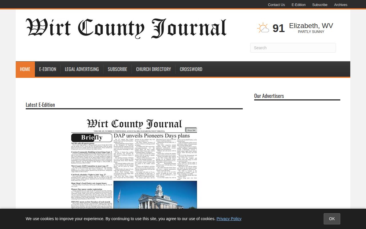 Wirt County Journal archive route for local arrest-record context