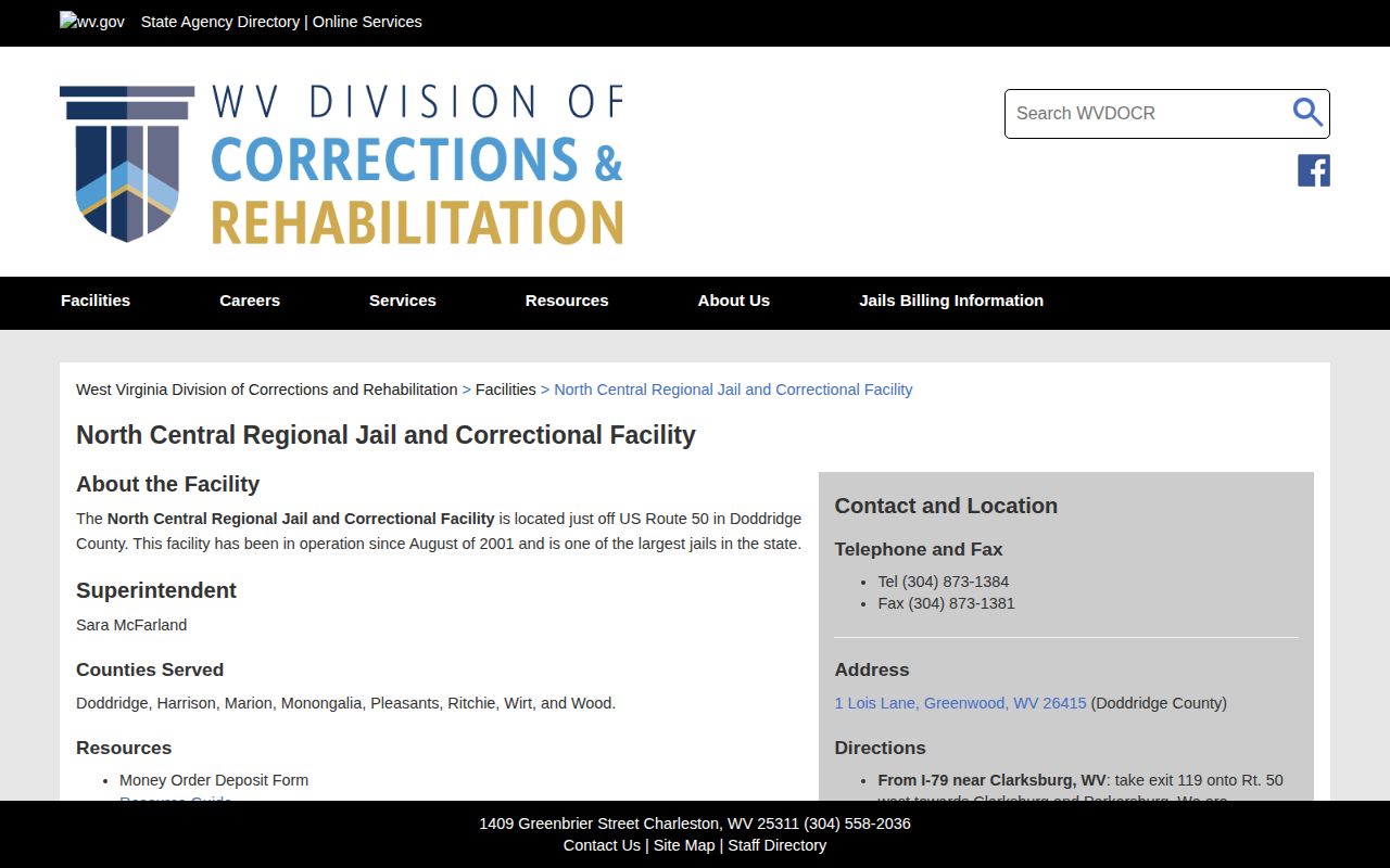 Wirt County regional booking record source at North Central Regional Jail